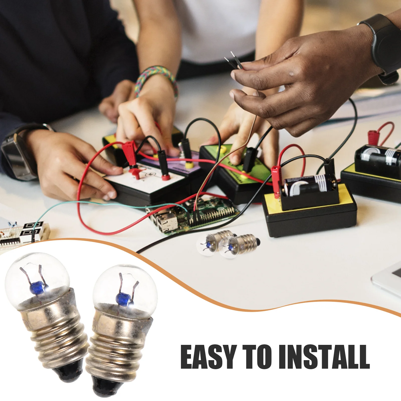 

10Pcs Small Electric Bead Light Bulb 2.5V 0.3a Lamp Holder for Flashlight Old Accessories Student Experiment