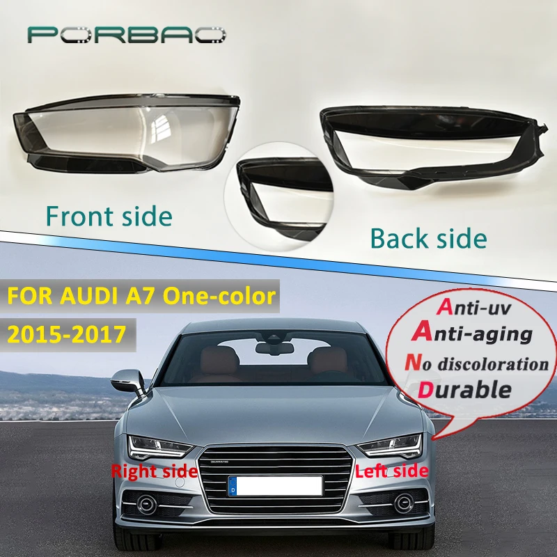 

Car Front Headlight Lens Cover Auto Case Headlamp Glass Lampshade For Audi A7 2015 2016 2017 Monochromatic Lampcover Light Shell
