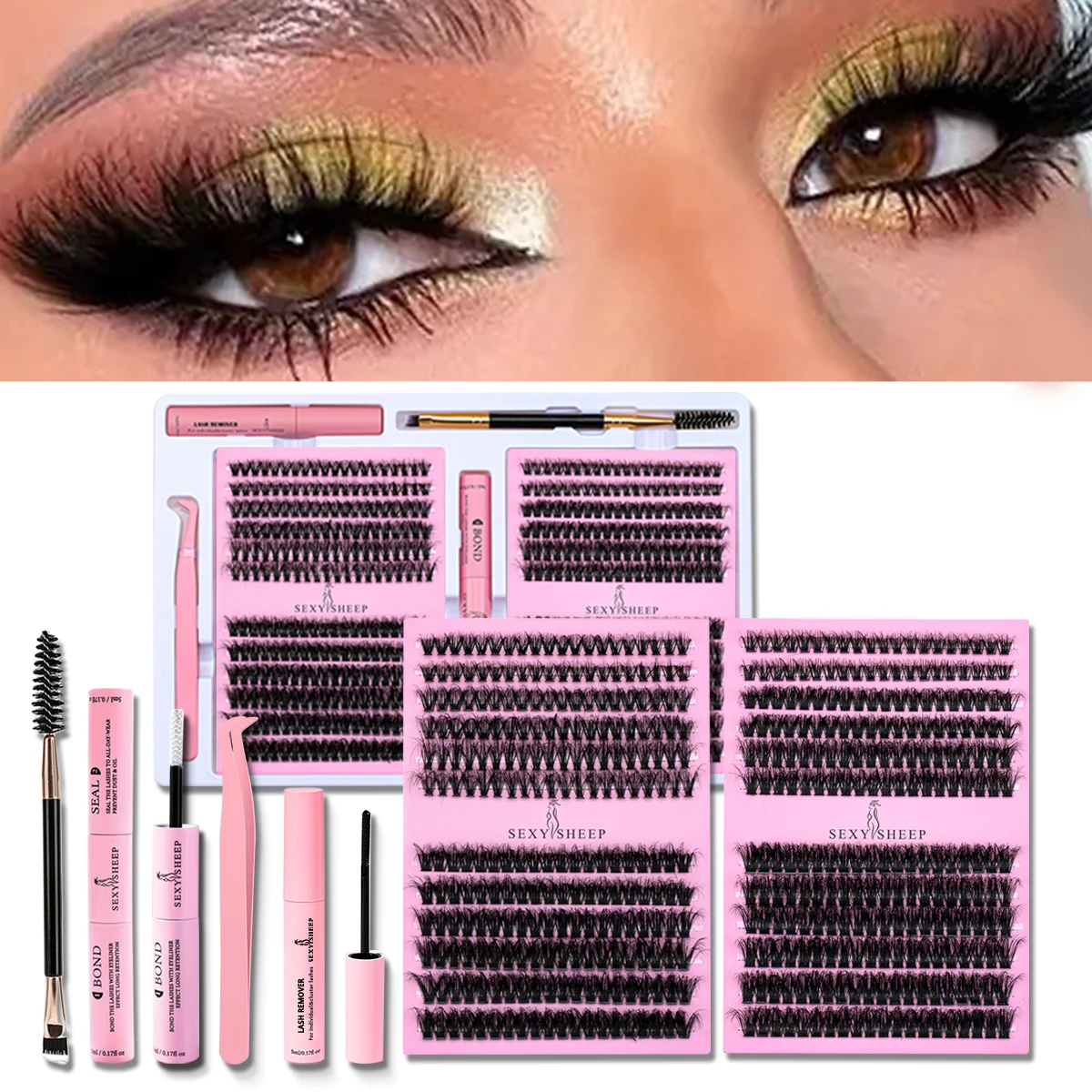 مجموعة أدوات تمديد الرموش DIY مع ربط الرموش والختم وملاقط الرموش وفرشاة ومزيل رموش الرموش #3