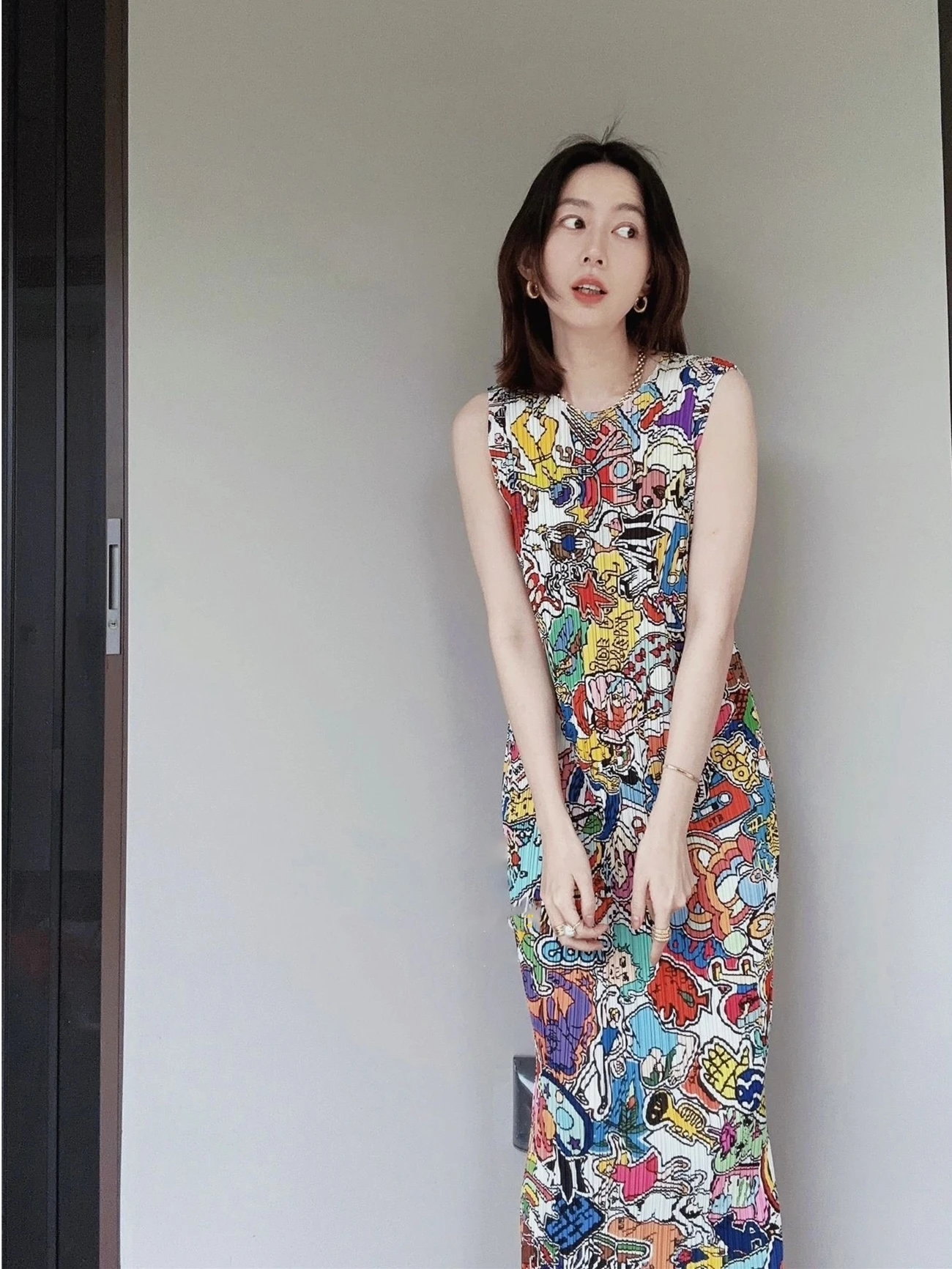 Vestido Ele con estampado floral y pliegues Svel round Ne adelgazante verano Dr Vintage Sle Commute adecuado H-Line Dr