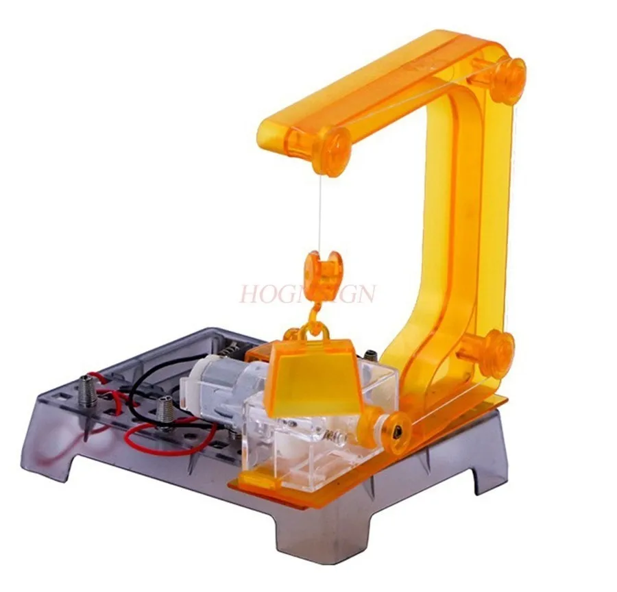 

1set Electric crane pulley system physical science experiment, children's puzzle and hands-on assembly toy