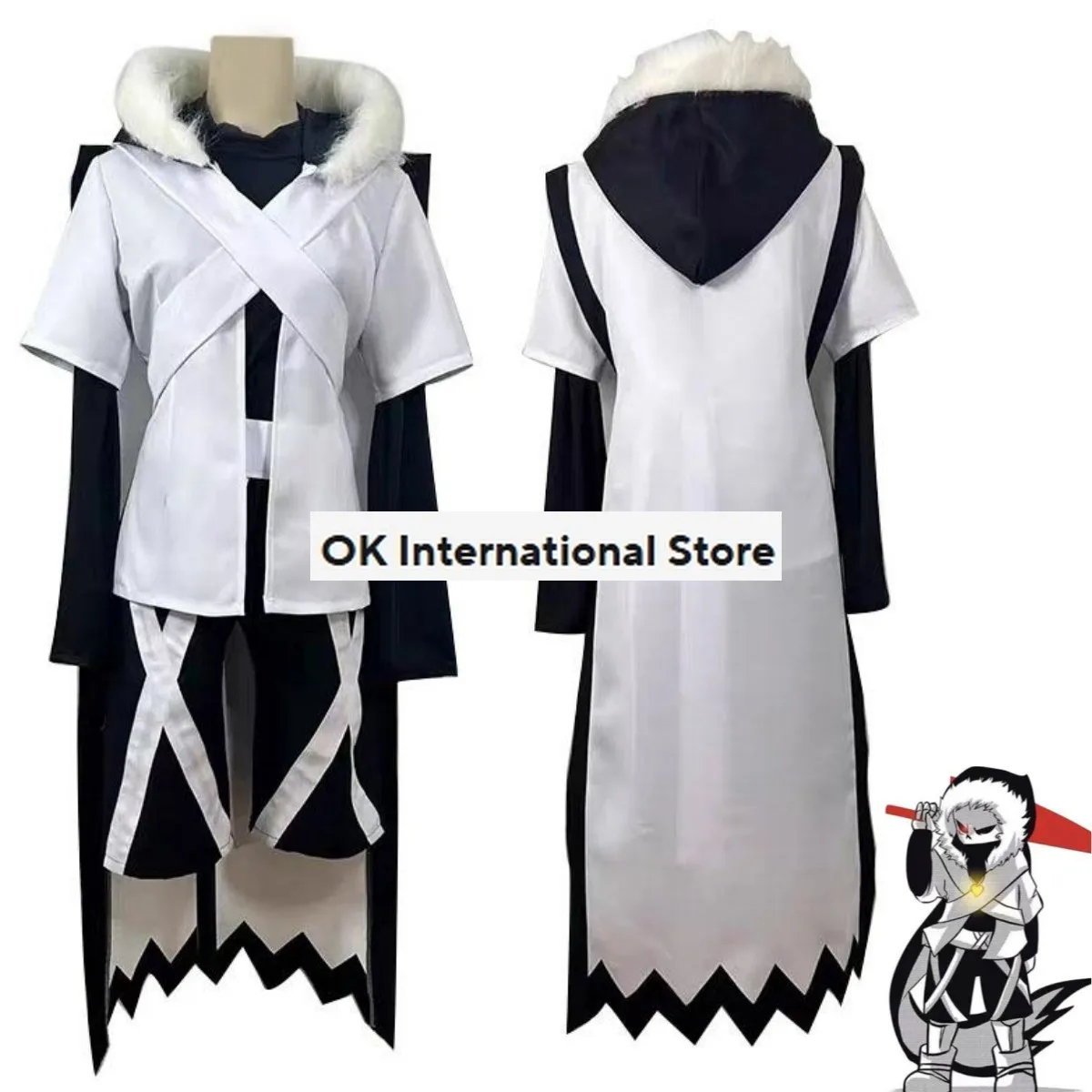 

Anime Game Undertale XTALE Cross Sans Cosplay Costume White Cloak Cape Combats Uniform Adult Man Woman Halloween Party Suit