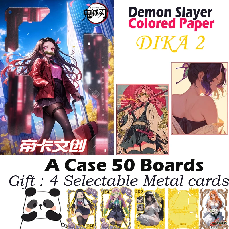 New DIKA Wave2 Demon Slayer Colored Paper Nezuko Mitsuri Shinobu Hobby Doujin Anime Game Collection Card Kids Toy Birthday Gifts