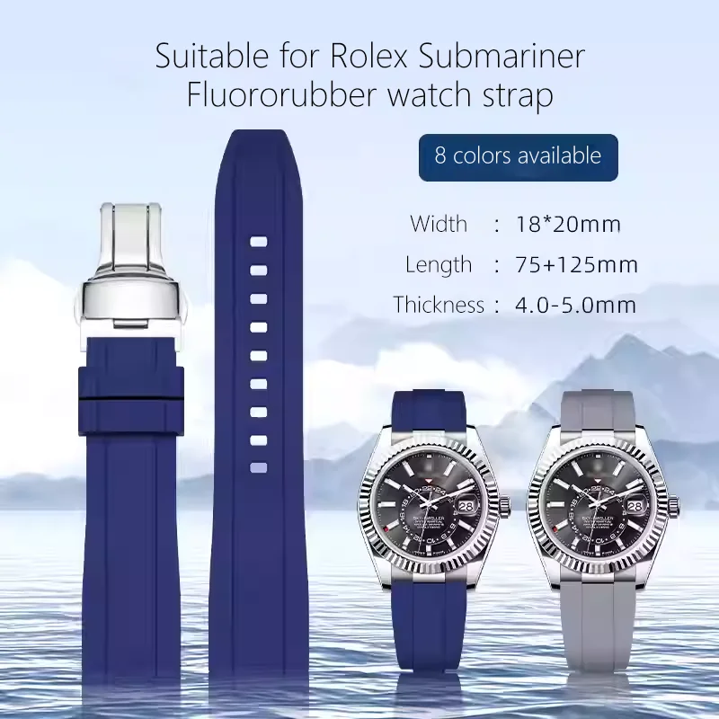 

Waterproof Quick Release FKM Watch Bands Soft Rubber Replacement Watch Straps Stainless Steel Buckle 19mm 20mm 21mm 22mm