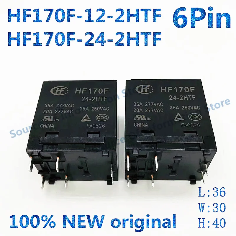 1PCS Solar Relay HF170F-12/24-2HTF 12V 24VDC 6Pin 35A277V