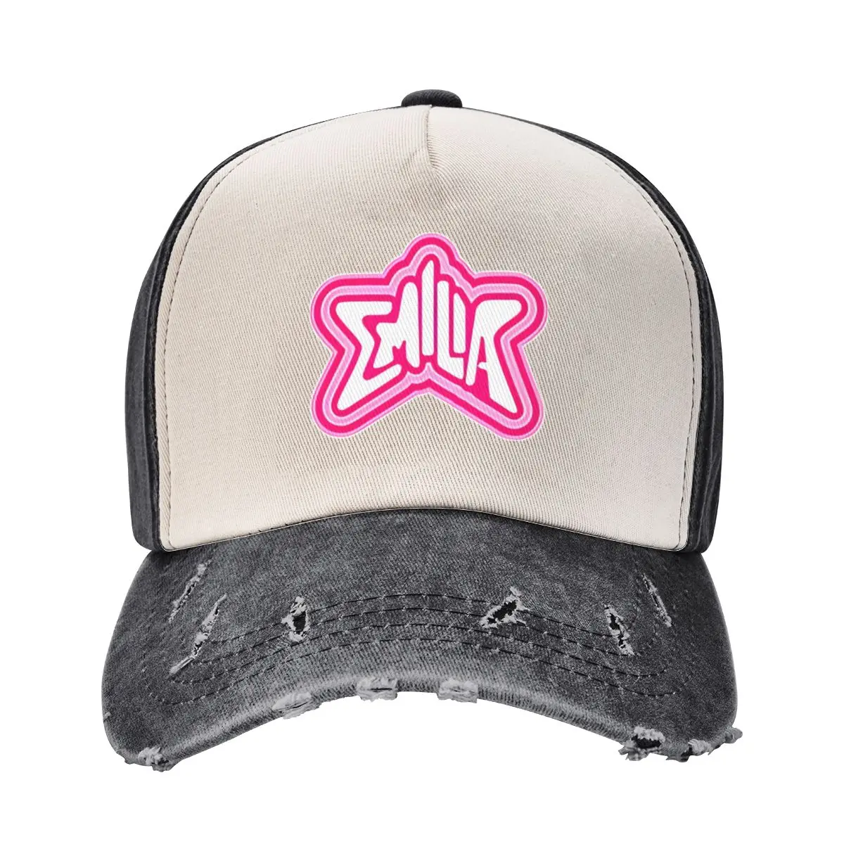 Emilia Mernes Pink Logo Accessories Unisex Baseball Caps Distressed Denim Washed Caps Hat Vintage Outdoor Summer Gift Casquette