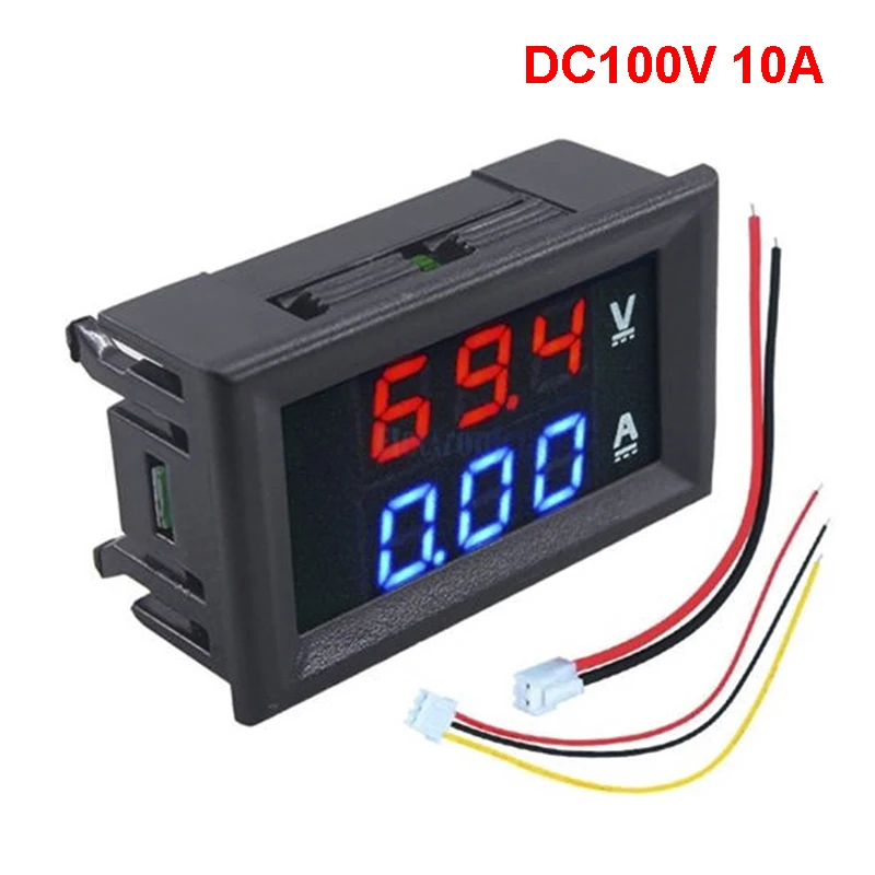 LCD Digital Voltmeter Ammeter Wattmeter Voltage Current Power Meter Volt Detector Tester Monitor 48V 60V 72V DC 0-100V 10A 1000W