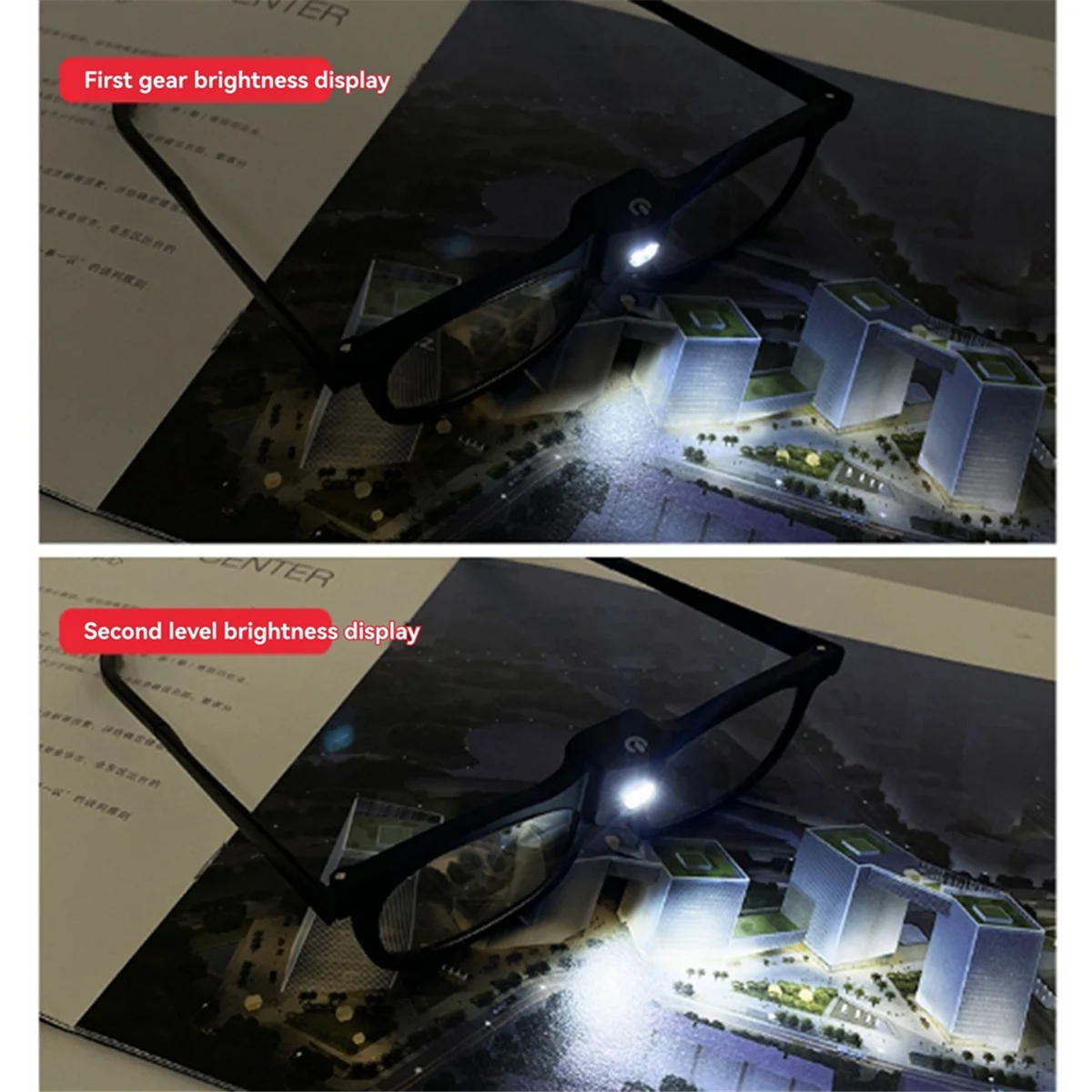 ABJZ 2 مصابيح LED نظارات نوع نظارات مكبرة المعادن المغلفة البلاستيك الساقين كبار السن مضيئة طول النظر الشيخوخي نظارات القراءة