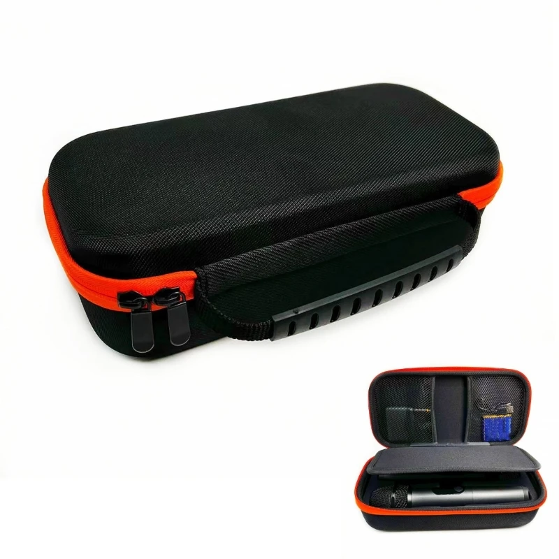 R91A Estojo viagem portátil para microfones sem fio, caixa armazenamento, bolsa sólida