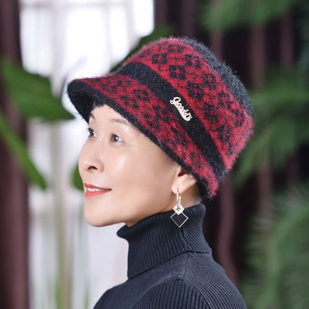 Cold Cap Soft Knitted Hat Thickened Windproof Warm Hats Warm Bonnets Middle-aged And Elderly
