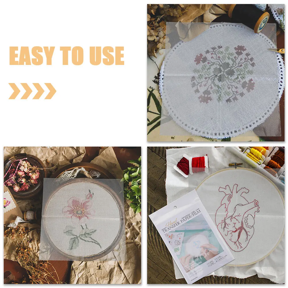 8 قطع من أنماط نقل التطريز مع طبقة قابلة للذوبان في الماء لأحذية الملابس ذاتية الصنع سهلة الاستخدام والحديد على ملحقات الخياطة الداعمة