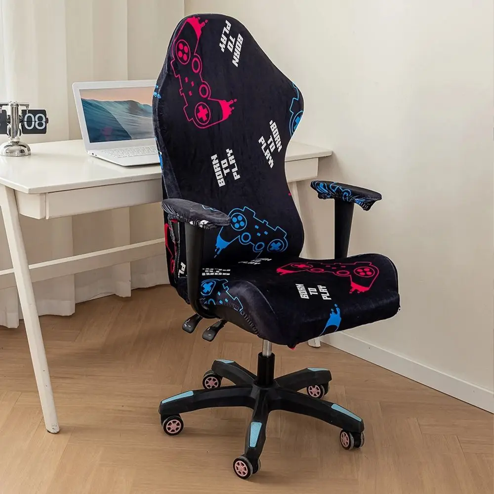 Samtfarbener Gaming-Stuhlbezug, weiche Elastizität, Spandex, Sessel-Schonbezüge, Computersitz, Stuhlbezüge, Stretch, drehbarer Lift