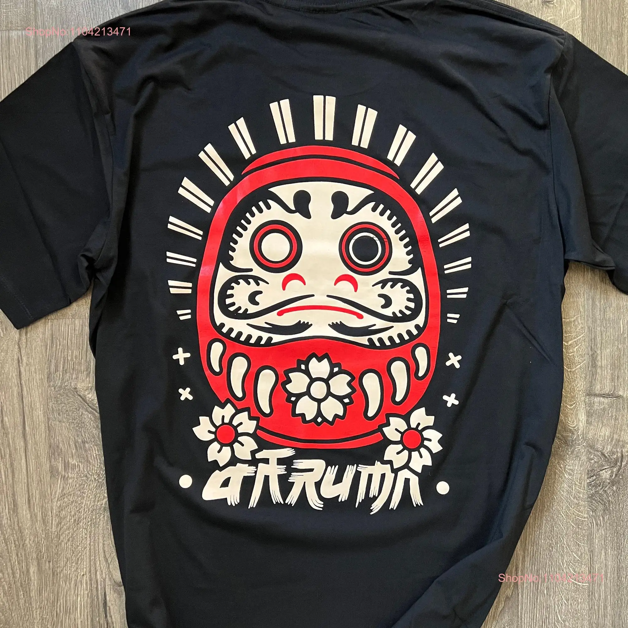 Japanese T Shirt Daruma Doll Asian Art design for Men and Women long or short sleeves