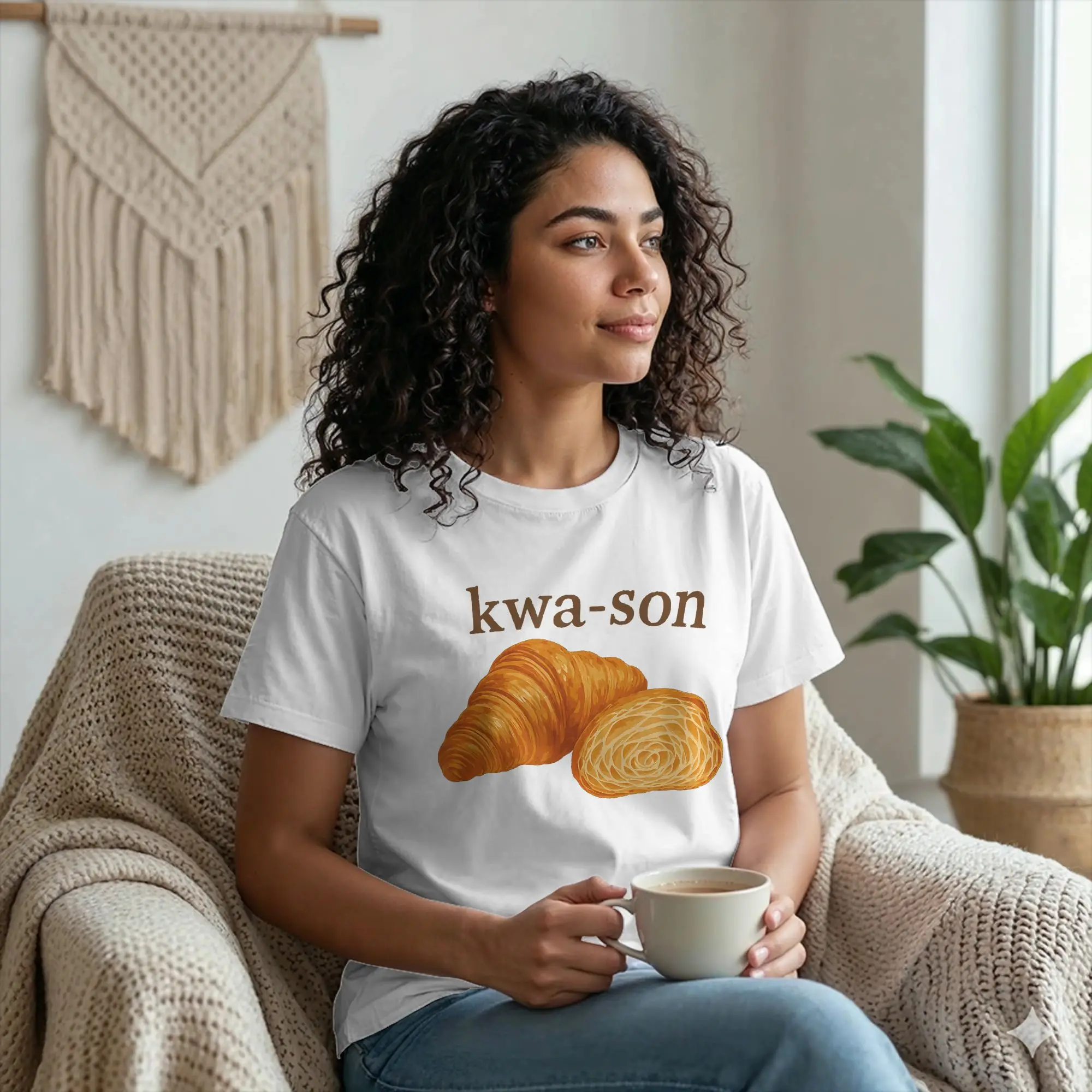 Camiseta divertida Kwa-Son para amantes de los croissants, camiseta Vintage de algodón para hombre, camiseta con broma sobre comida francesa con cuello redondo, camiseta de manga corta, mercancía de talla grande