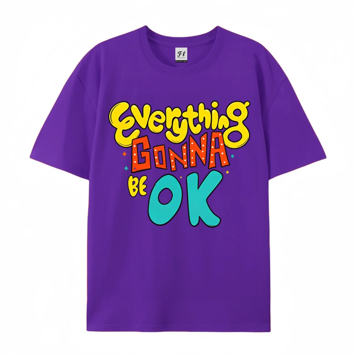 Cute Hand Drawn Letter Graphic T Shirt Unisex Summer O Neck Short Sleeve Colorful Slogan Text Print Soft Cotton Tees For Men