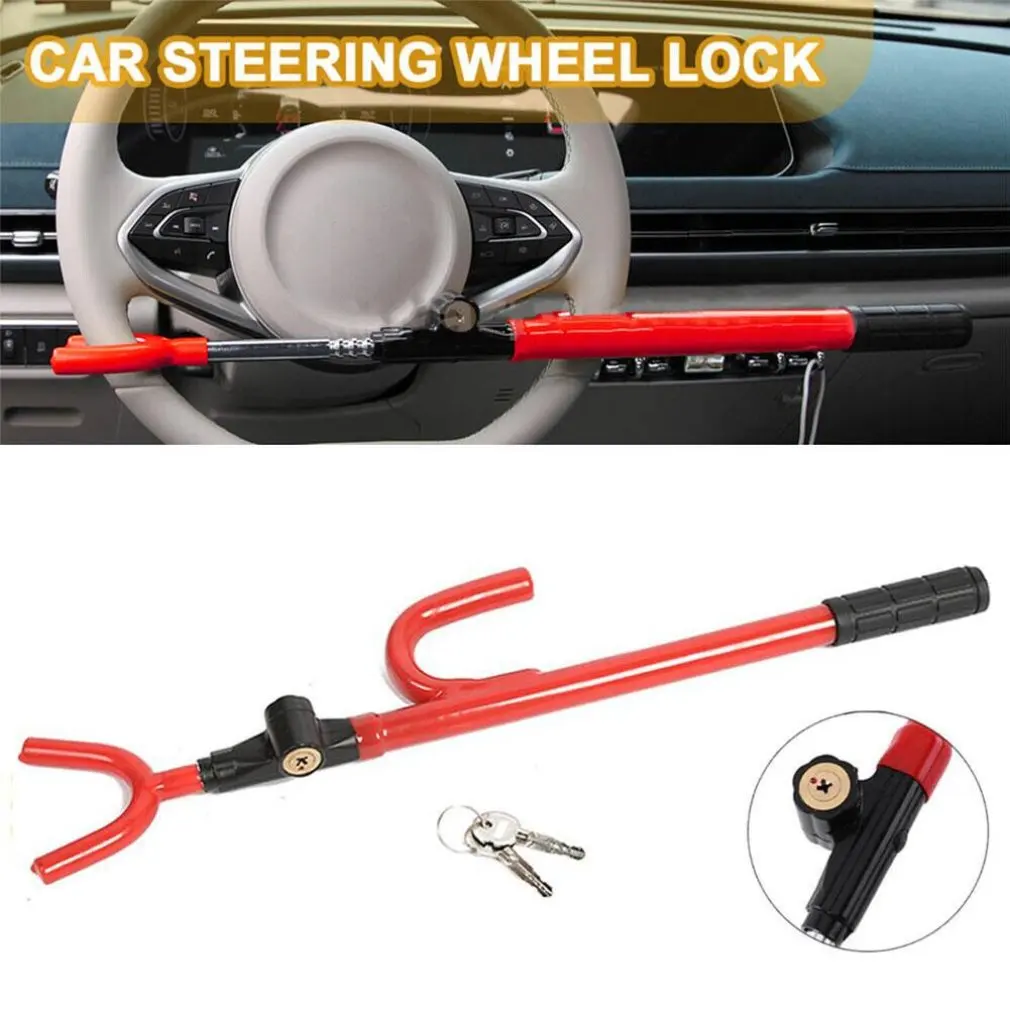 Car Steering Wheel U Type Anti-theft Lock Steering Wheel Car Anti-theft Lock Universal Harpoon Adjustable Car Hook Lock