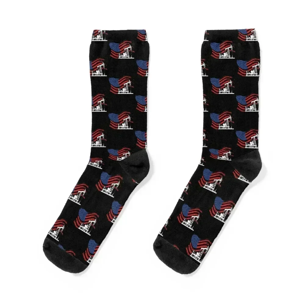 

Drilling Rig America Oil Drilling Rig Socks with print Soccer bright garter Girl'S Socks Men's