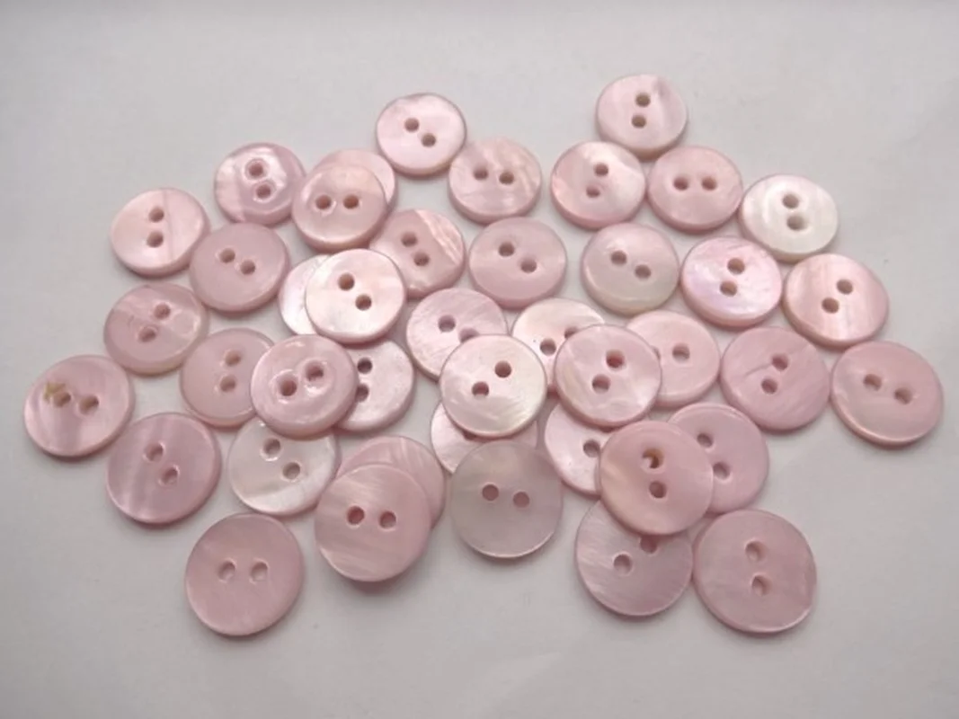 5PC Romantic Pink Round Natural Mother of Pearl Seashell 2-holes Flatback Button DIY Shirt Suit Cufflink Scrapbook Sewing Crafts