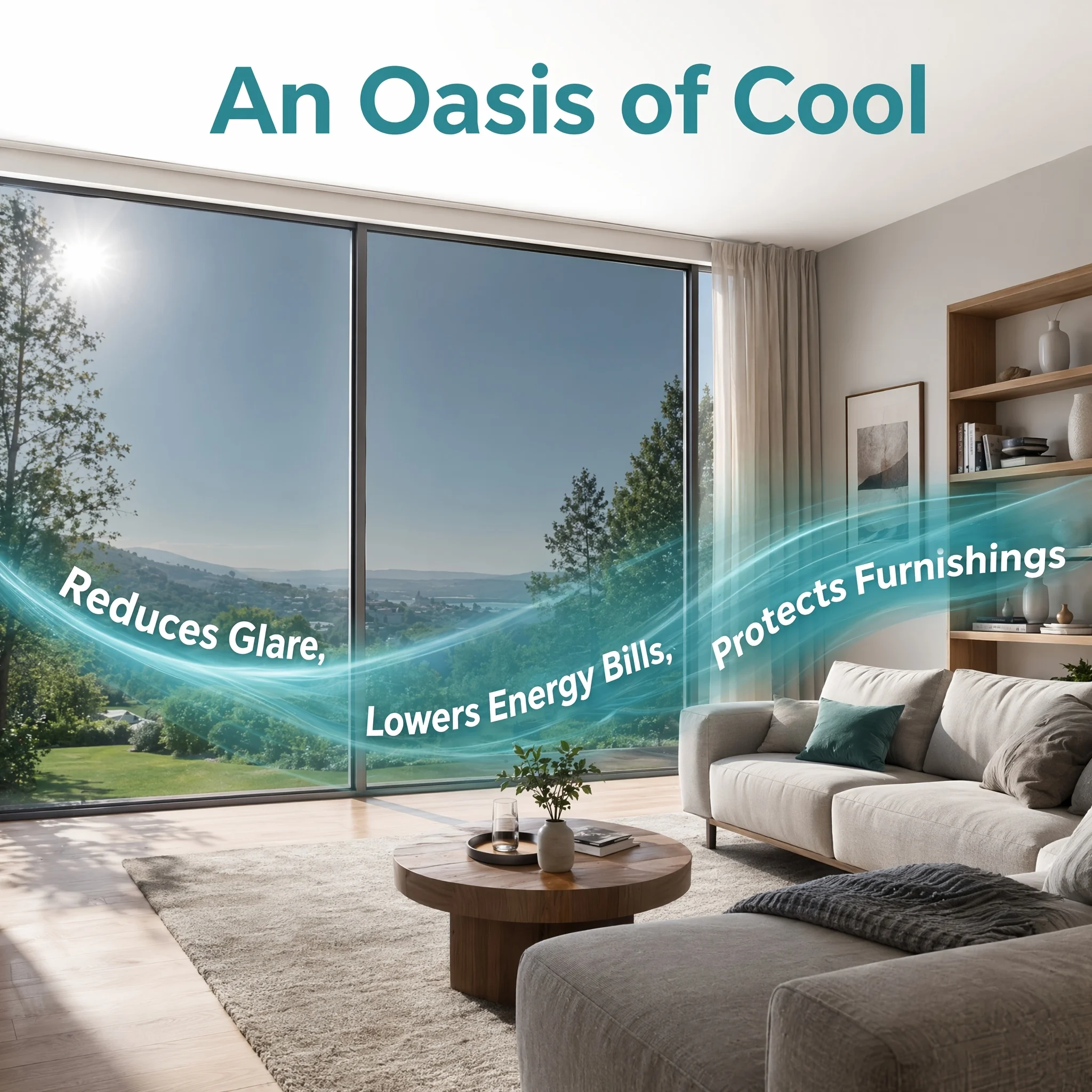 Silver One Way Mirror Privacy Window Film Heat Control Static Cling Easy Install Removable for Home Office Glass