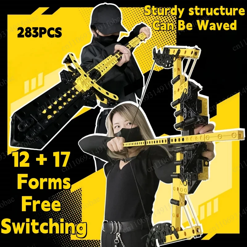 283Pcs 29 Shapes Crossbow Style Transformable Building Block Model For Adult Hobby