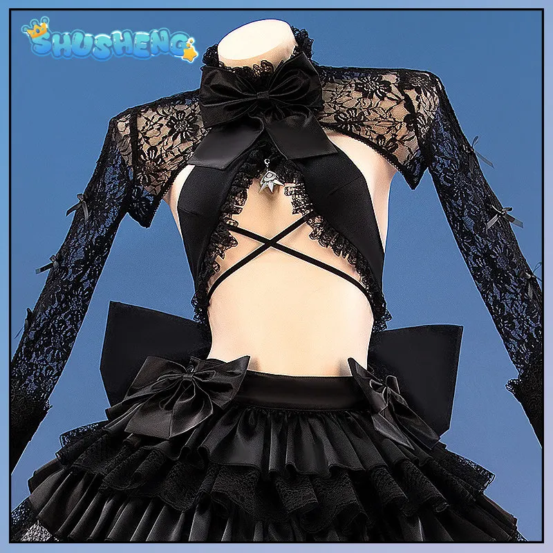 

Liberalio Game NIkke Cosplay Costume New Black lace top skirt props high quality Halloween party women sexy Libellelio uniform