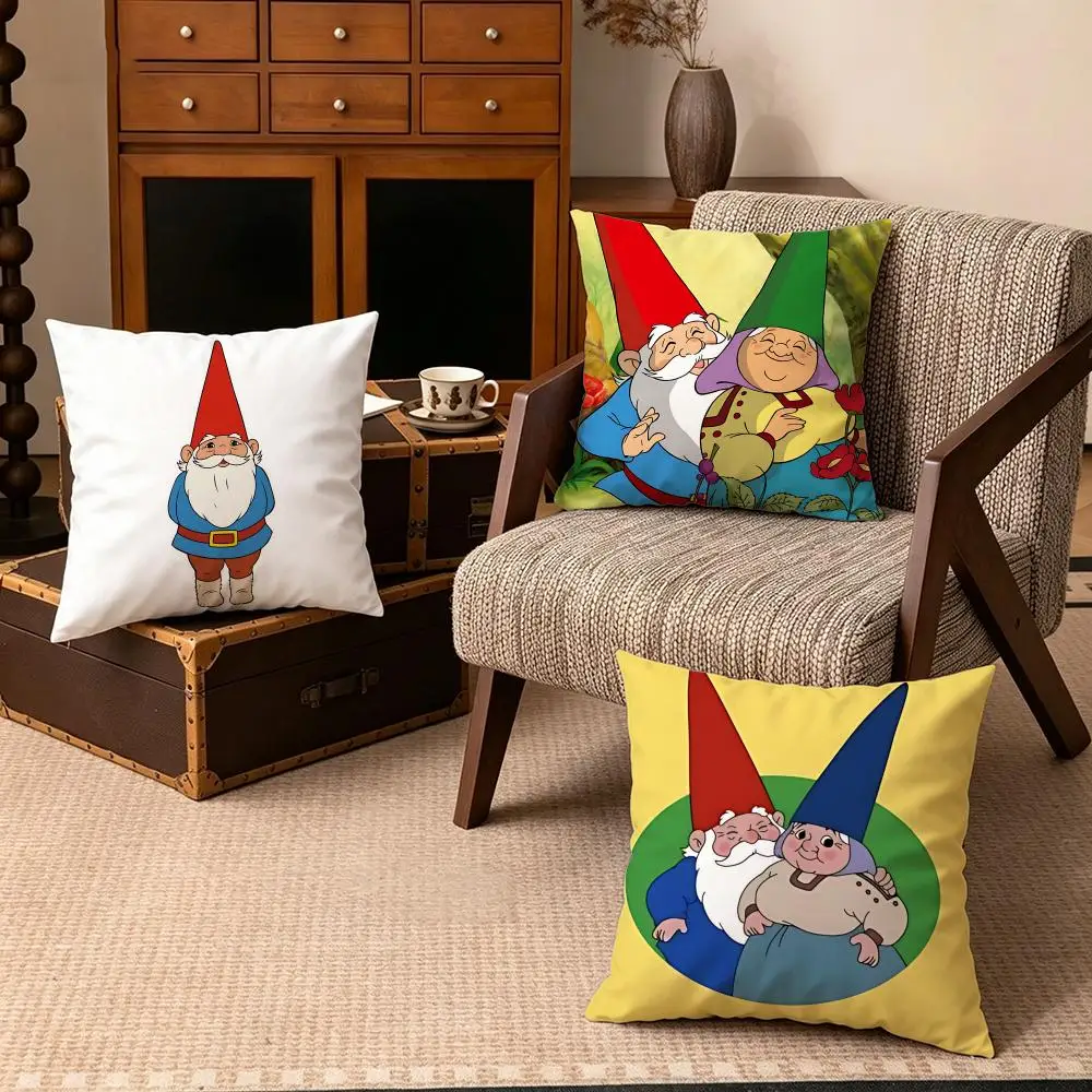 IP-David the GnomeS Cushion Cover Soft Velvet Cushion Cover Set 4Pcs 50x50 45x45 Zipper Pillowcase for Home Decor