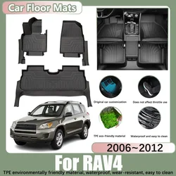 LHD Car Floor Mat For Toyota RAV4 2006 Accessories XA30 2009 2007~2012 TPE 5seats Scratch Resistan Foot Pad Mats Car Accessories