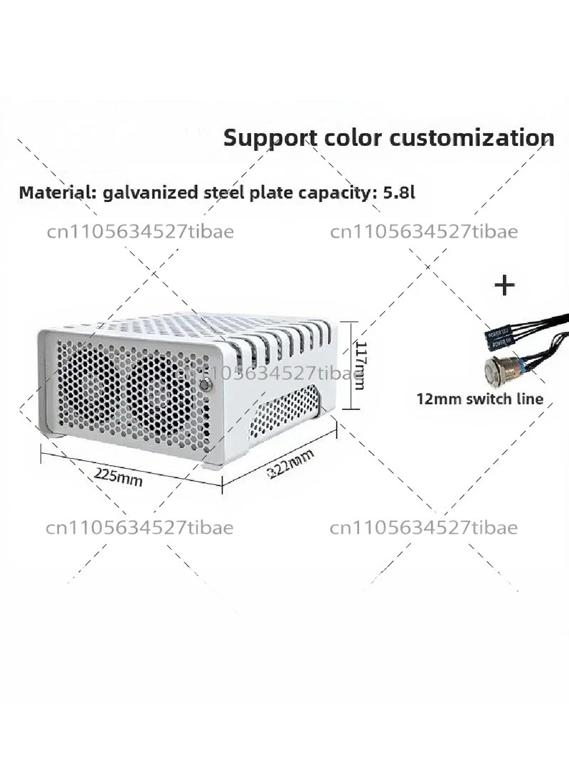 Mini ITX Desktop Computer Case, Small Horizontal PC Chassis for Living Room, Creative Compact Shell