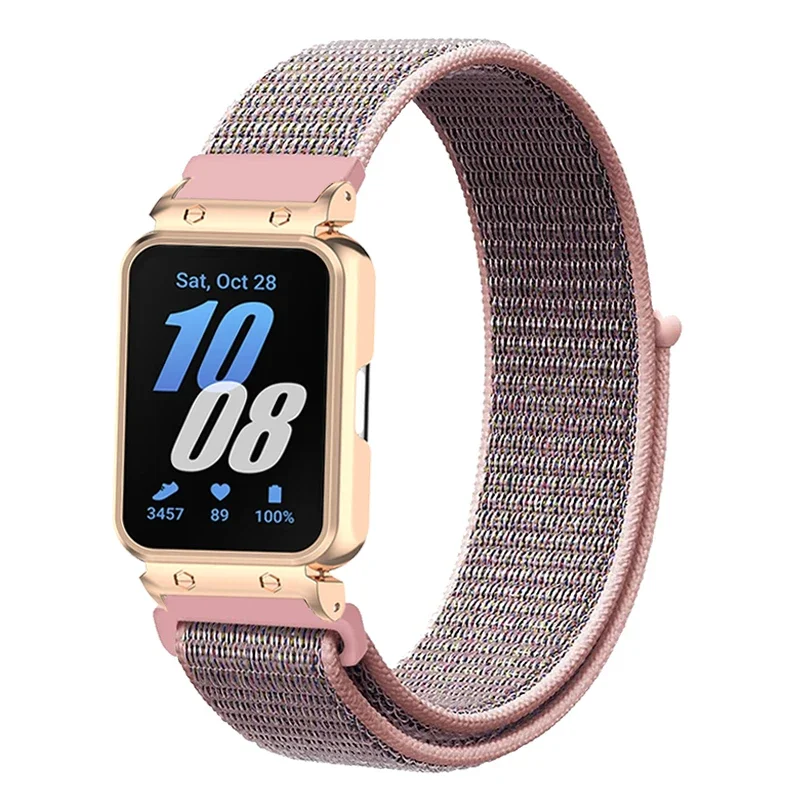 واقي حافظة حزام لسامسونج جالاكسي Fit3 ، سوار حلقة نايلون ، غطاء معدني ، سوار معصم