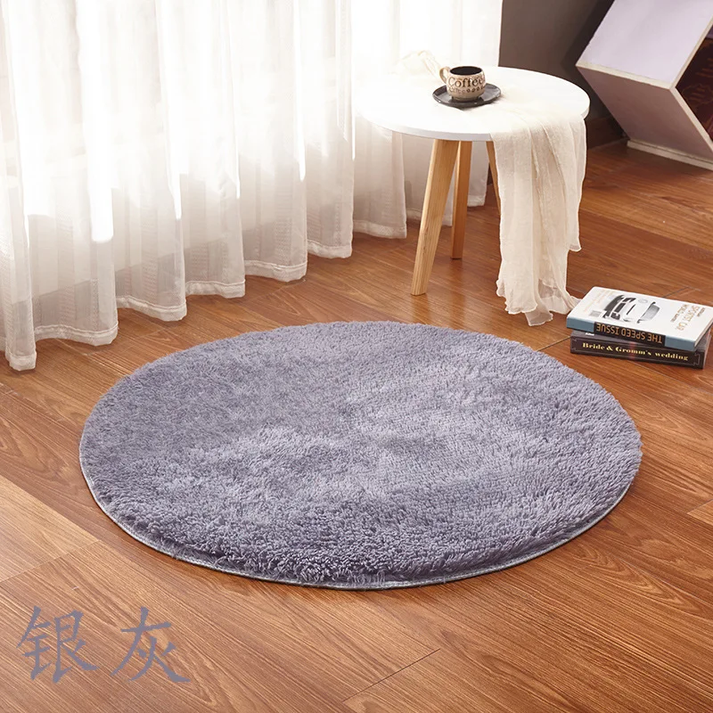 Nice Soft Plush Round Solid Carpet Multifunctional White Fluffy Living Room Carpets Door Mat Yoga Mat Seat Cushion Bedroom Mats