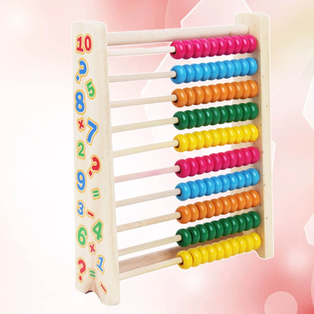 

Kids Abacus Wooden Math Colorful Beads Calculation Frame Smooth Edges Early Education Learning Tool For Children 3 Years