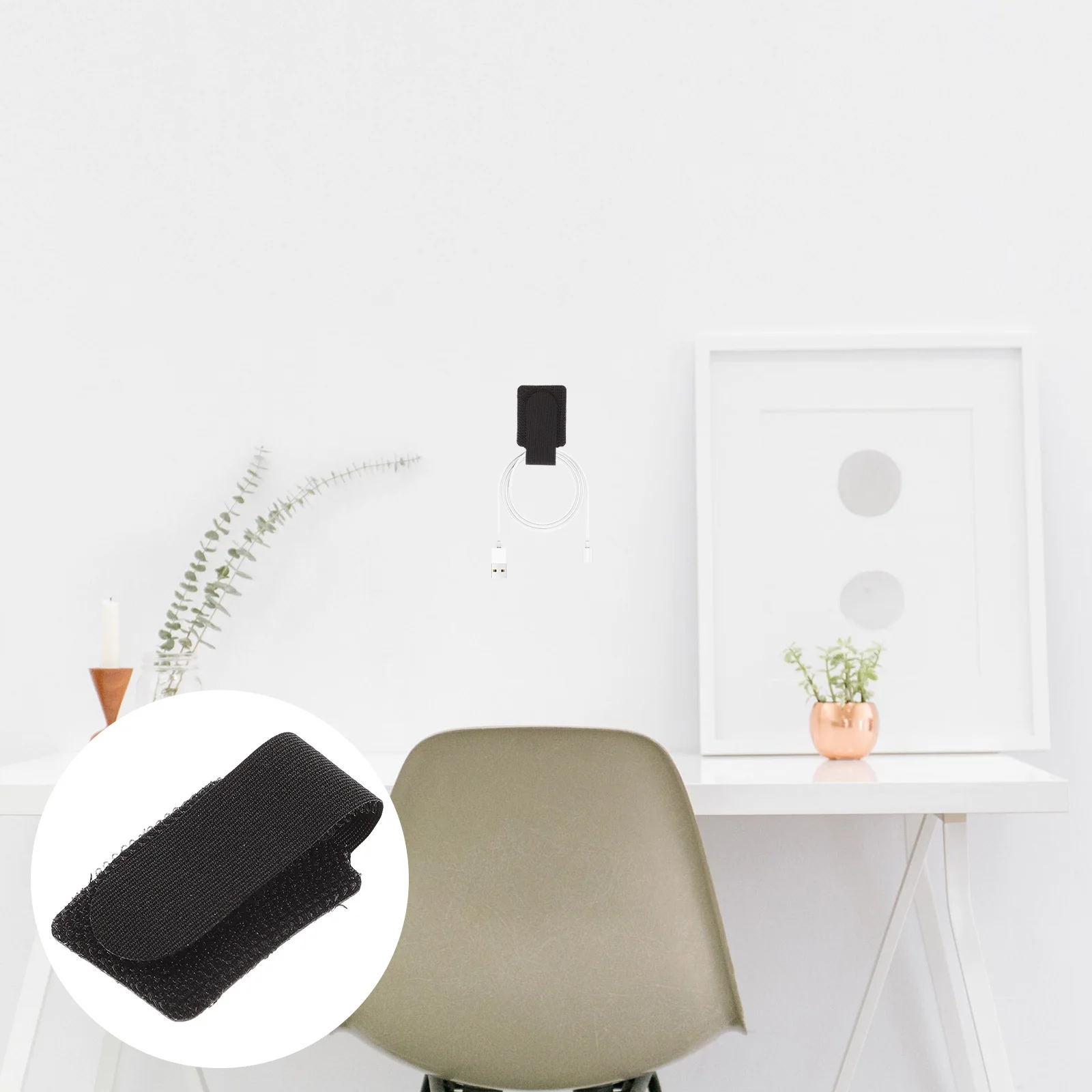 

20Pcs Cable Organizer Hook Loop Straps Self Adhesive Reusable Wire Ties for Earphone Data Mouse Audio Network Cable Management