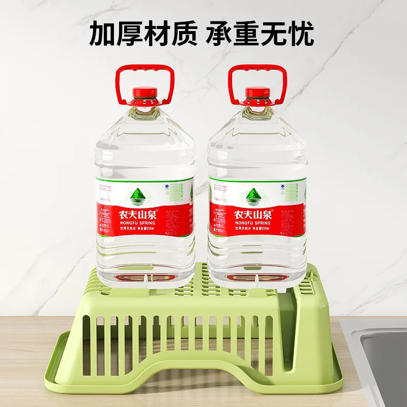 رف تصريف المطبخ السميك مع لوح تصريف وأدوات المائدة والأطباق وعيدان تناول الطعام والأوعية والملاعق لتخزين الأطباق ورف التجفيف #4