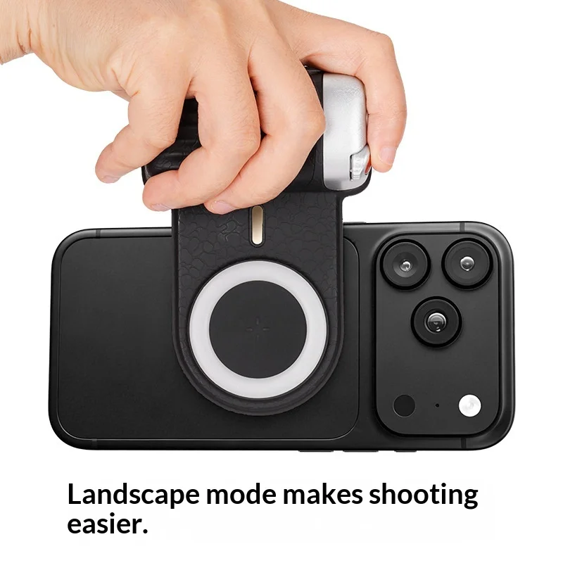 Magnetic Bluetooth Selfie Handle Three Colors Fill Light Phone Photography Grip Handheld Shooting Holder For Mobile Vlog Video - view 4