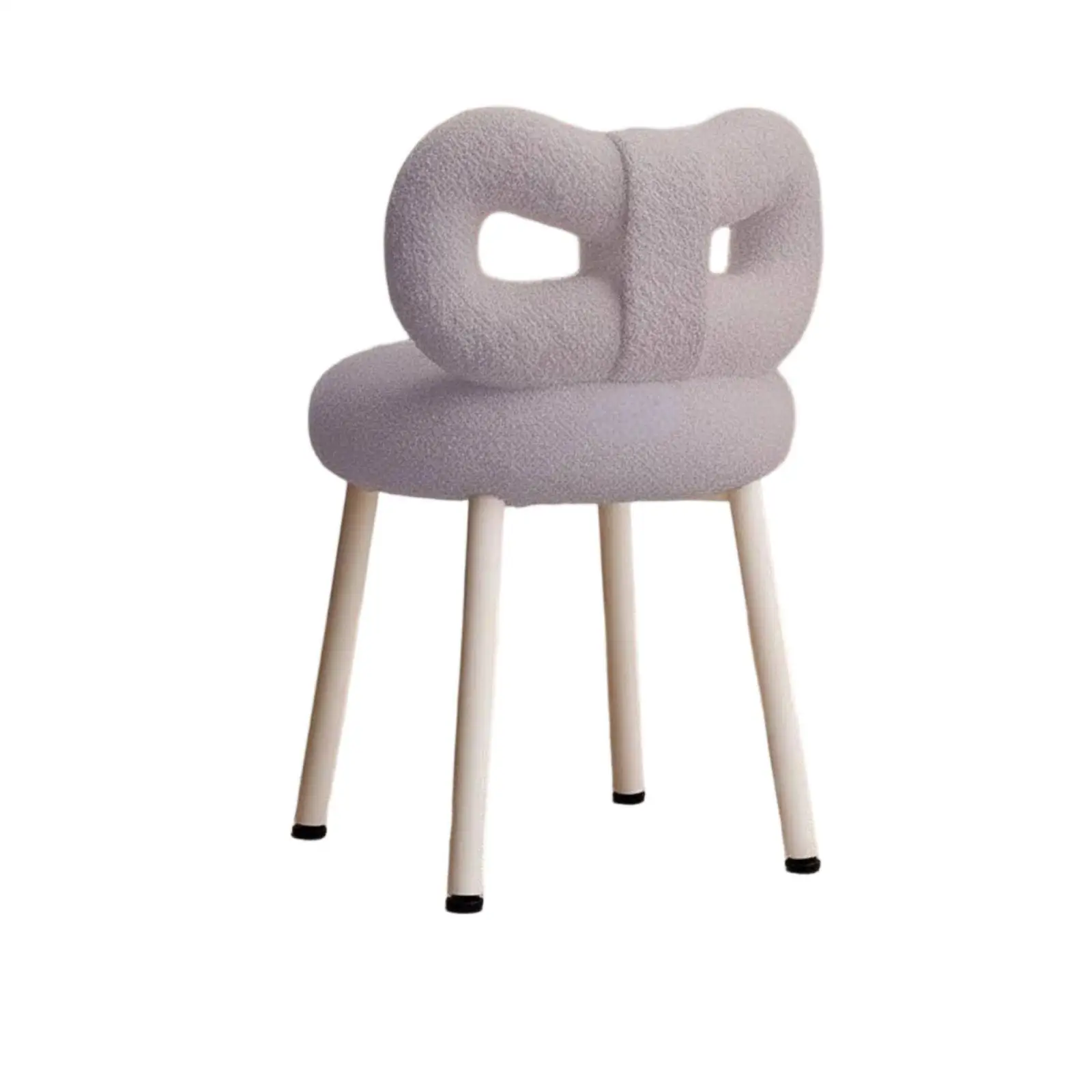 Comfortable Dressing Chair Bow Back Makeup Stool with Metal Frame and Soft Cushion for Home Bedroom Nail Salon Seating