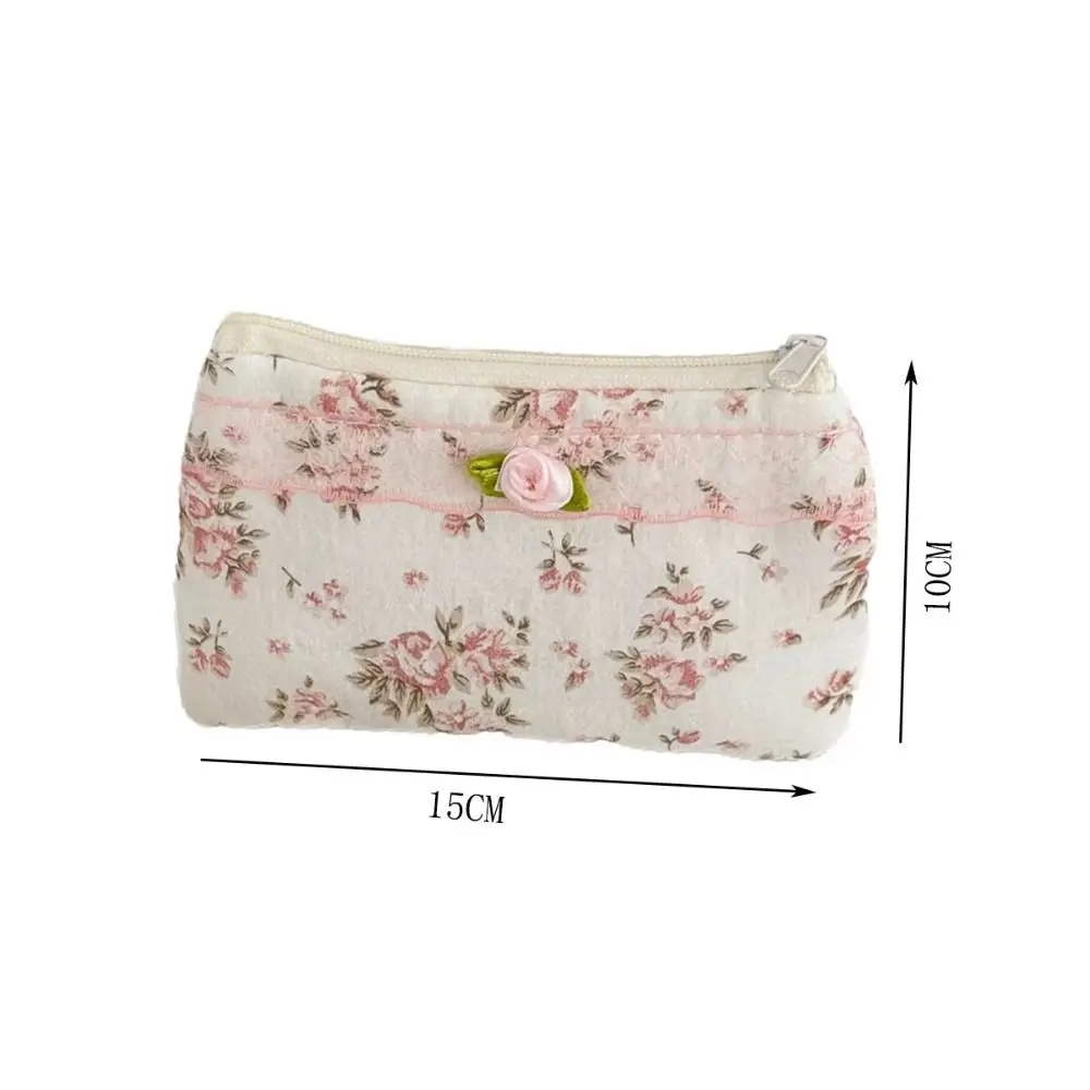 Nouveau porte-monnaie à garniture en dentelle, Mini sac pour écouteurs à fleurs, sac multifonctionnel Portable pour rouge à lèvres