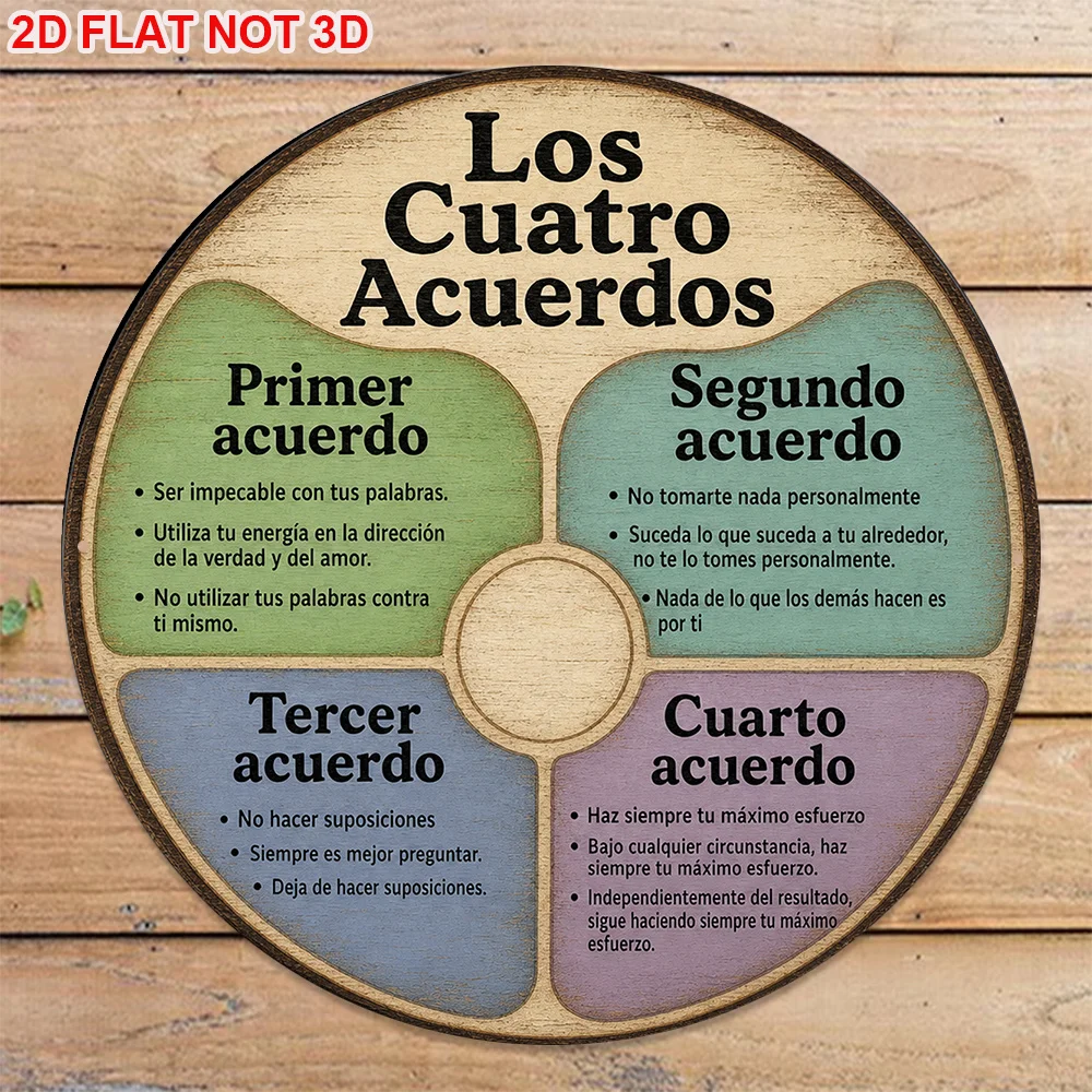 Flat 2D Round Retro Spanish Plaque, 