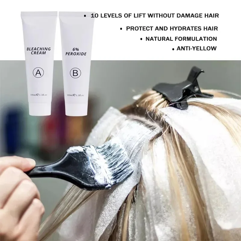 Healthy Portable Professional Bleaching Agent Color Brighten Cream Long Lasting Lightweight Hair Dye Fade Care