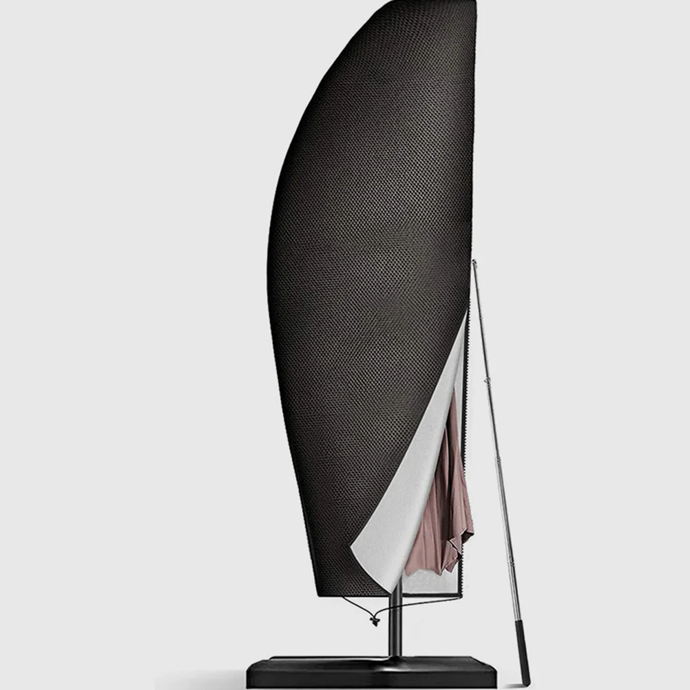 Outdoor Umbrella 205cm Black Waterproof Parasol Covers for Garden Offset Sun Protection Yard Offset Cover Home Use