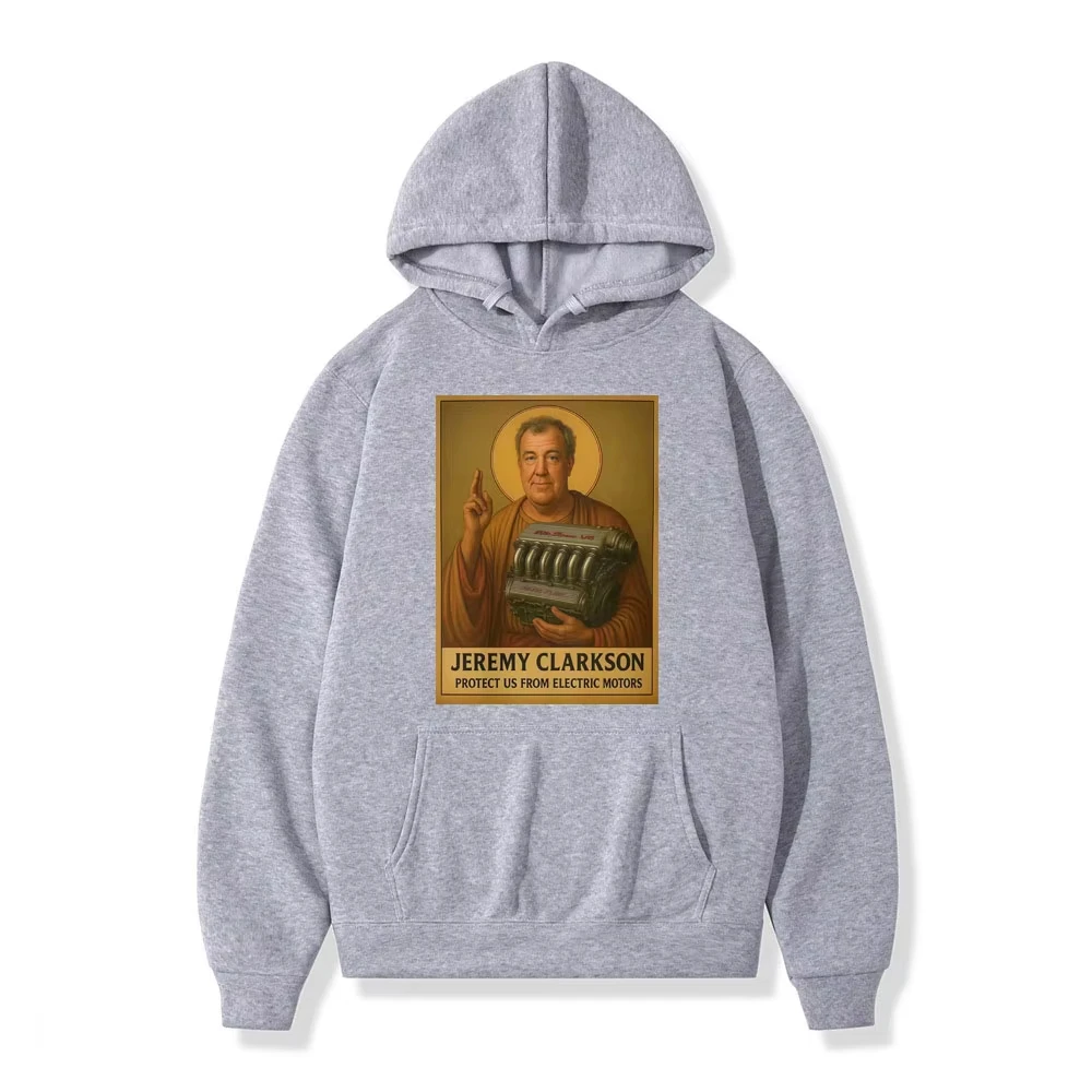 جيريمي كلاركسون يحمينا من المحركات الكهربائية هوديس توب جير مضحك ميمي الجرافيك بلوزات موضة عادية فضفاض البلوفرات