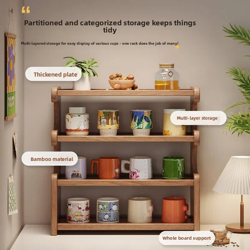 Factory Minimalist Desktop Shelf Dining Table Countertop Teacup Mug Multifunctional Storage Rack Water Cup Holder