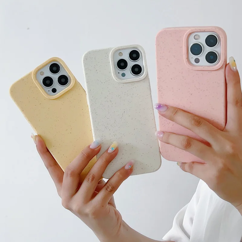 Environmentally Friendly and Biodegradable Wheat Phone Case for IPhone 15 14 13 11 12 Pro Max X XR Xs Max 7 8Plus SE Soft Cover