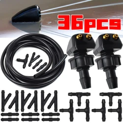 DIY All in One Car Wiper Washer Hose Set Wipers Spray Hose Fitting Car Windshield Washers Nozzle Washers Connection Hoses