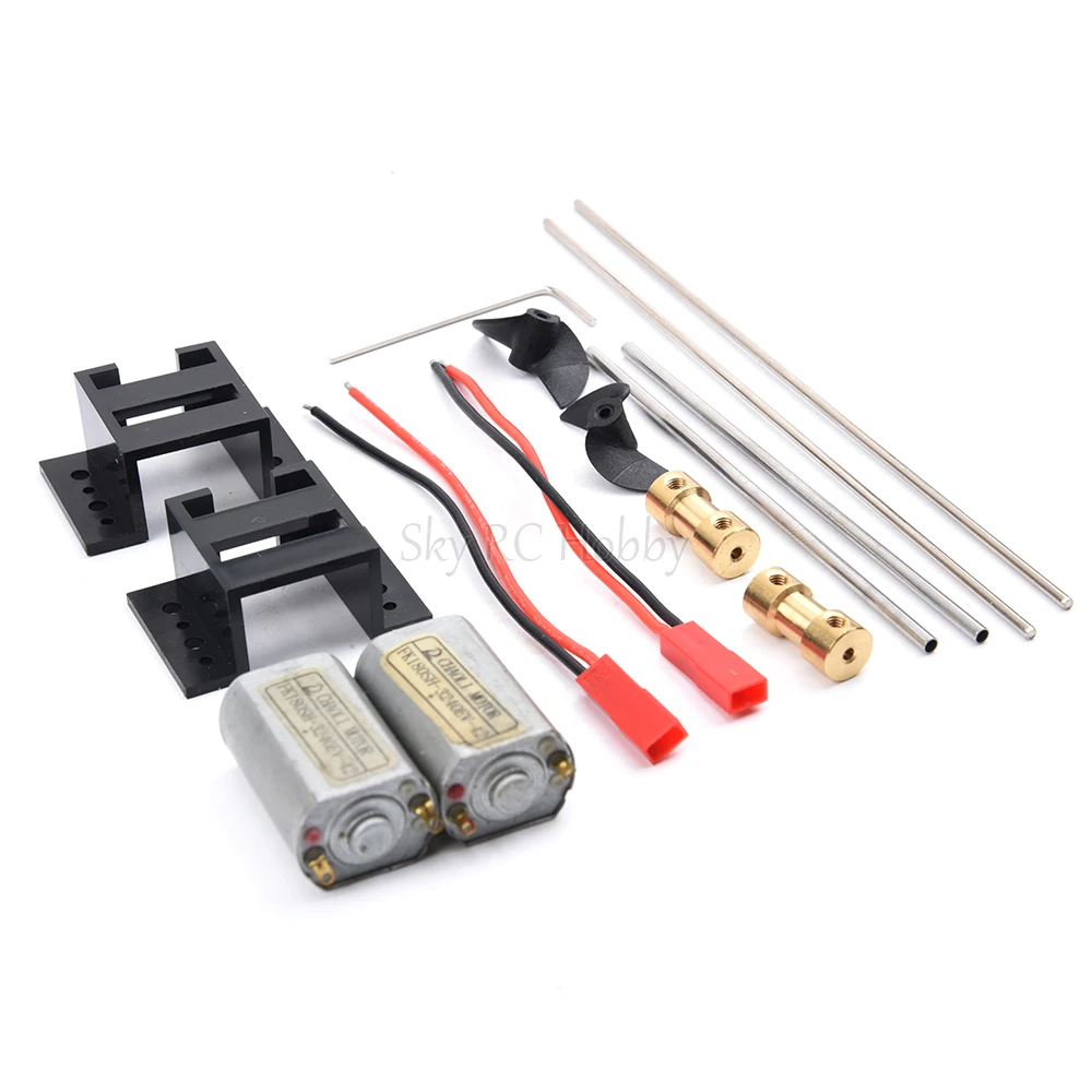 5A x2 Brushed ESC 3V-9V Strong Magnetic Motor Kit 180 Motors+15cm Drive Shaft+CW CCW D30 Propeller+2to2mm Couplings for RC Boats