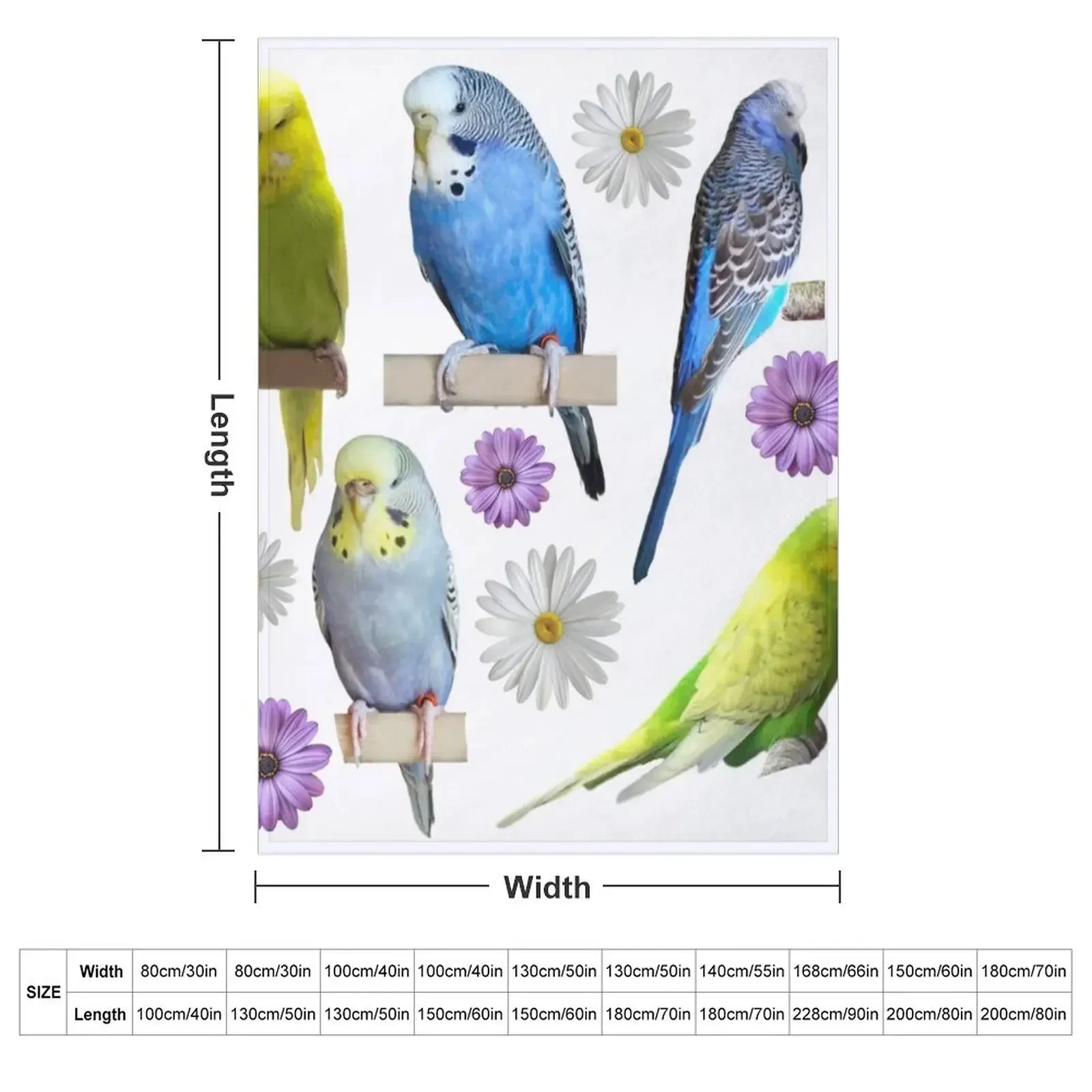 Budgies the beatiful pets. For parakeet lovers Throw Blanket couch cozy soft plush fuzzy picnic outdoor blanket