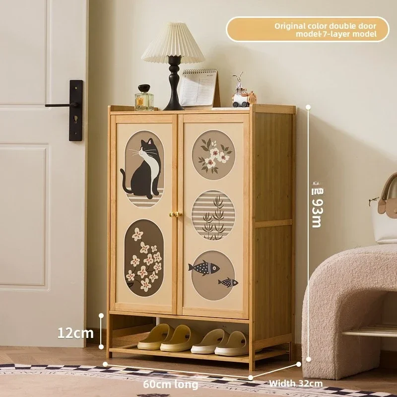 Firm Shoe cabinet household entrance home storage cabinet integrated against the wall entrance shoe rack