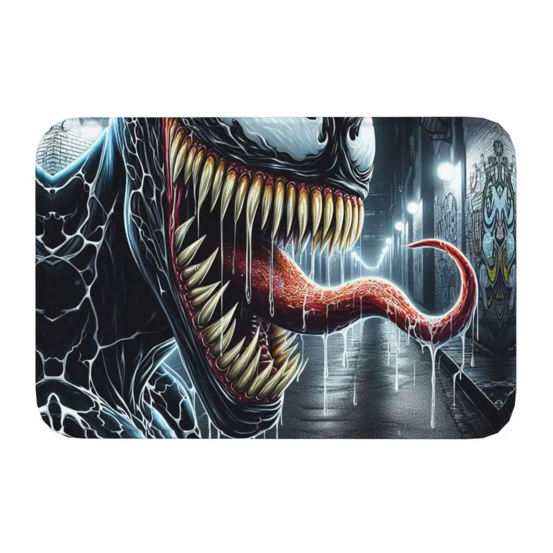 Custom Superhero Film Venom Front Door Mat Anti-Slip Outdoor Absorbent Doormat Kitchen Bedroom Entrance Rug Carpet