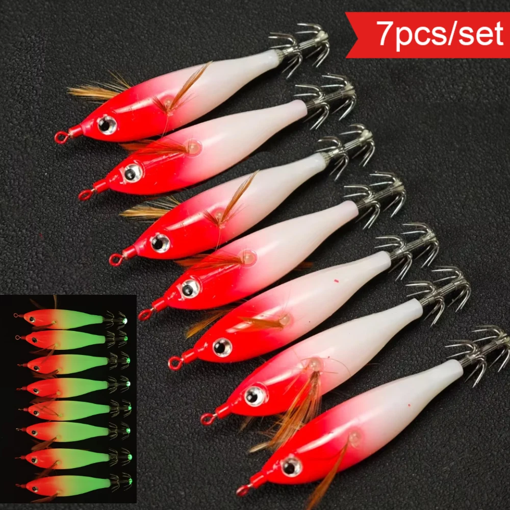 Jigger Double Sided - 7pcs Luminous Saltwater Double Hook Shrimp