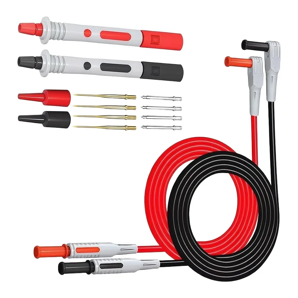 Electrical Test Probe Set with Interchangeable Tips Gold Plated for Multimeters Oscilloscopes and Diagnostic Tools