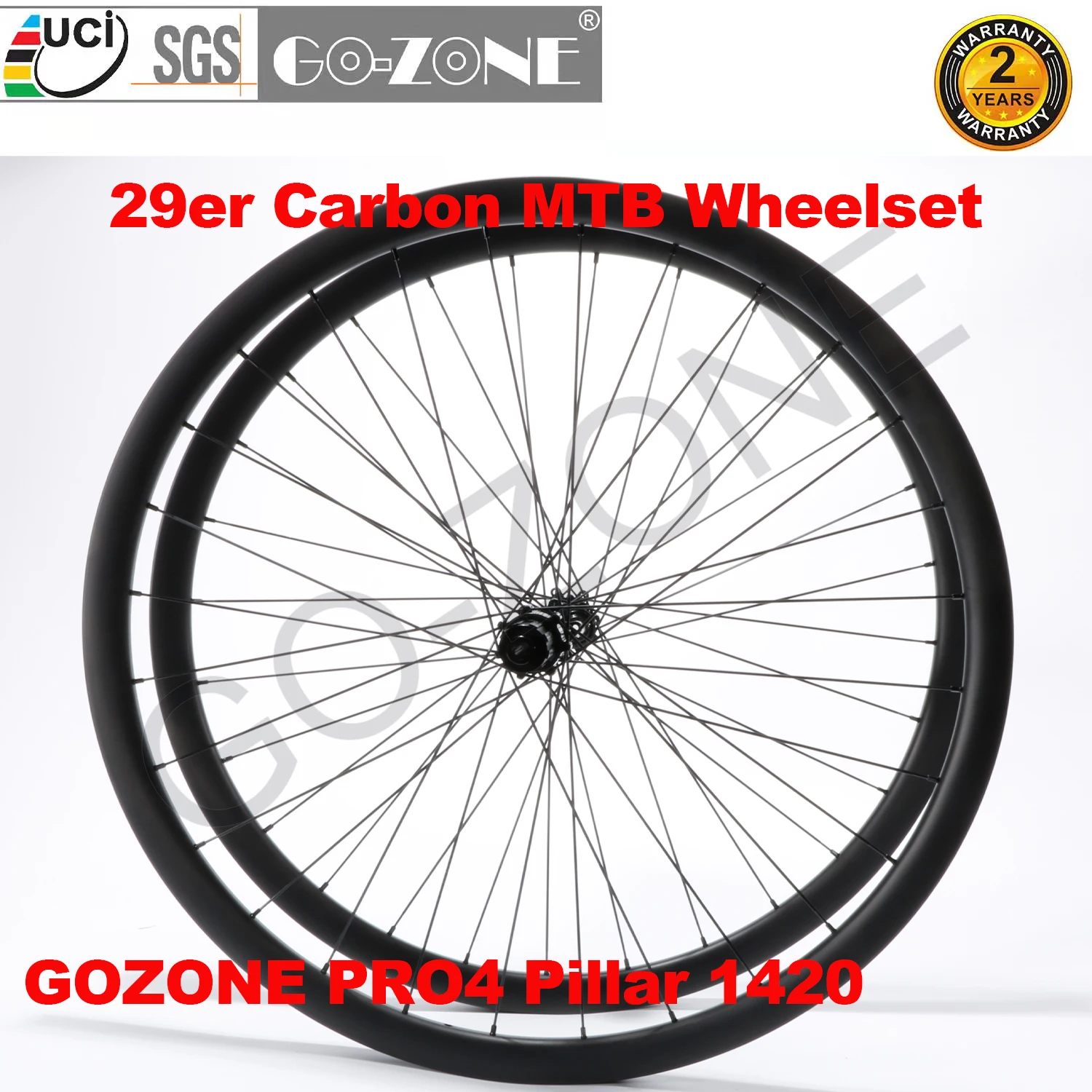 

29er Carbon MTB Wheels Gozone Pro4 Light Symmetry/Asymmetry High Quality Tubeless Thru Axle / Quick Release / Boost MTB Wheelset